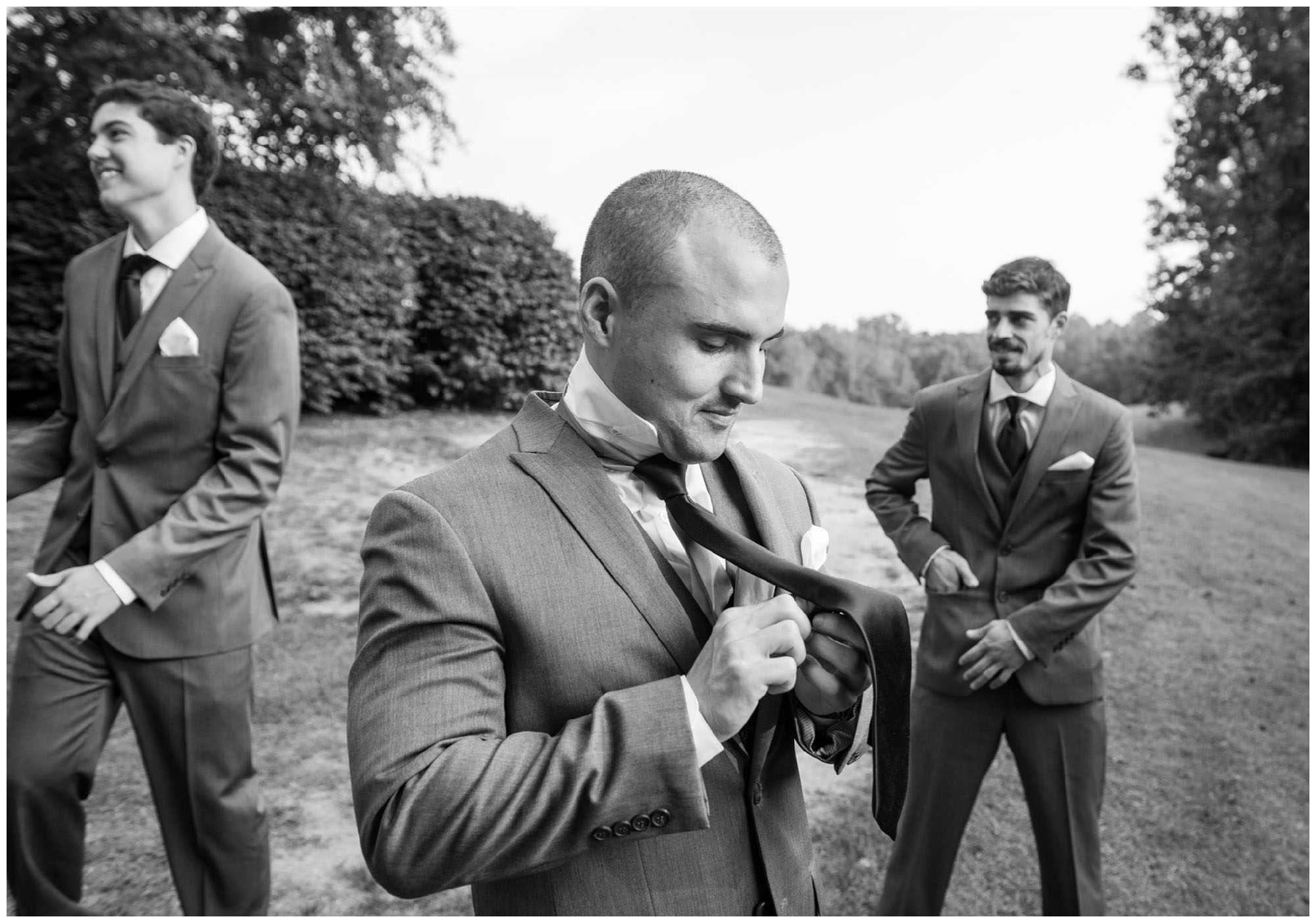 groomsmen getting ready before wedding