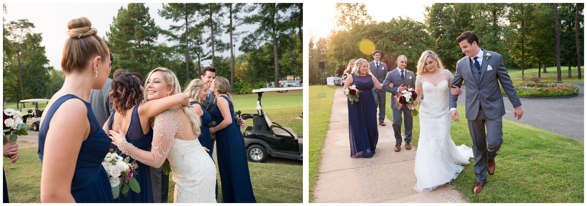 bridal party exiting wedding ceremony