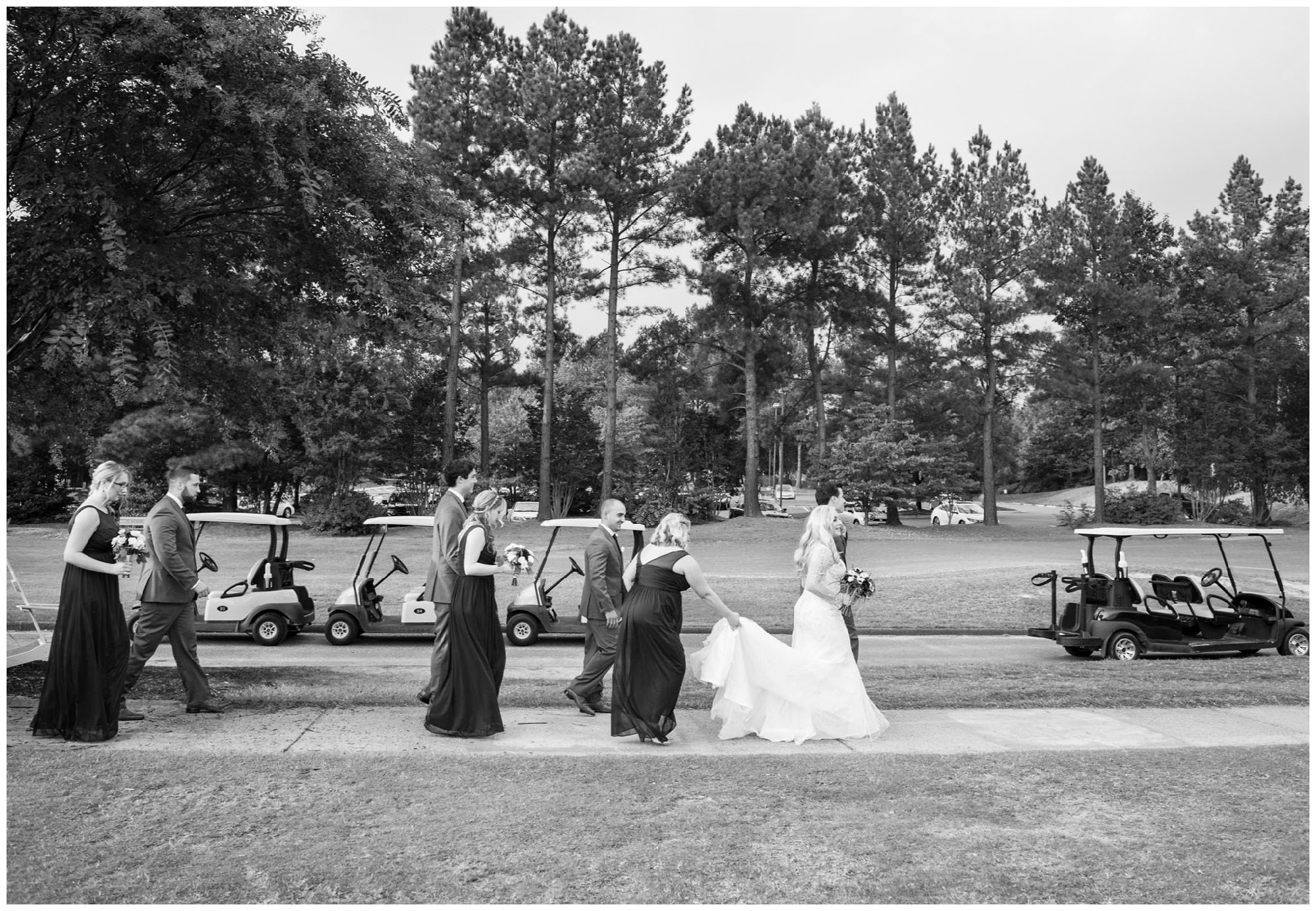 bridal party exiting wedding ceremony