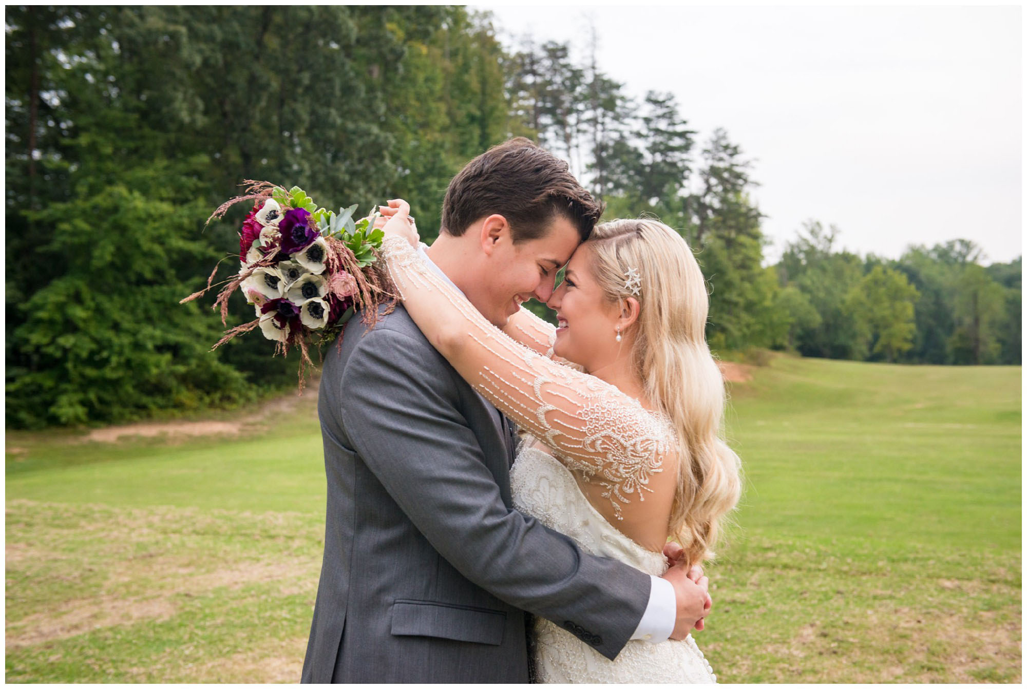 bride and groom portraits on wedding day