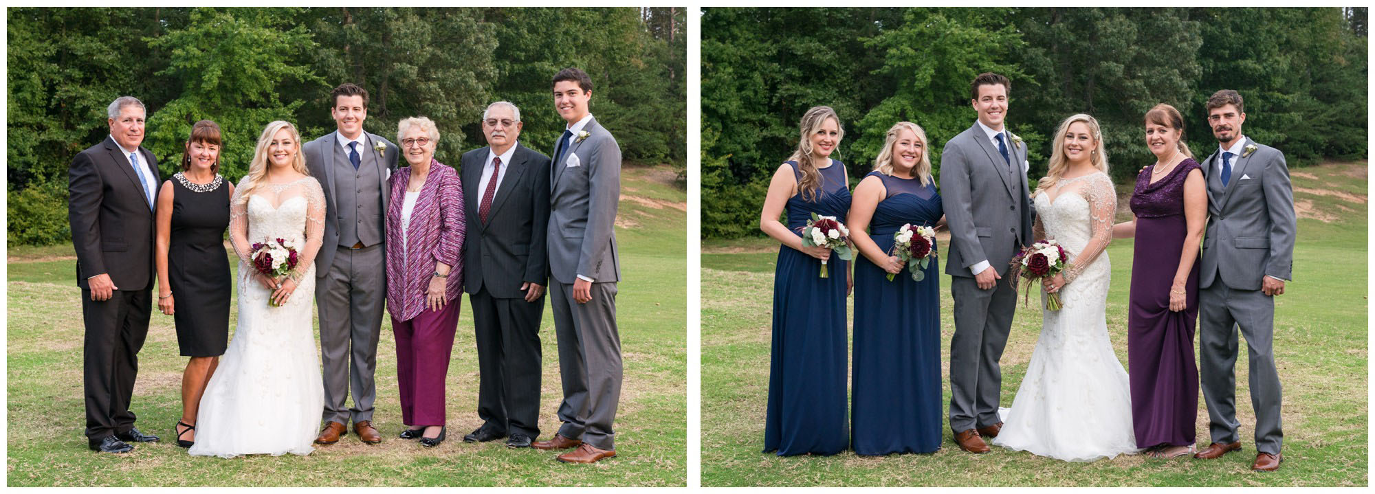 bride and groom family portraits