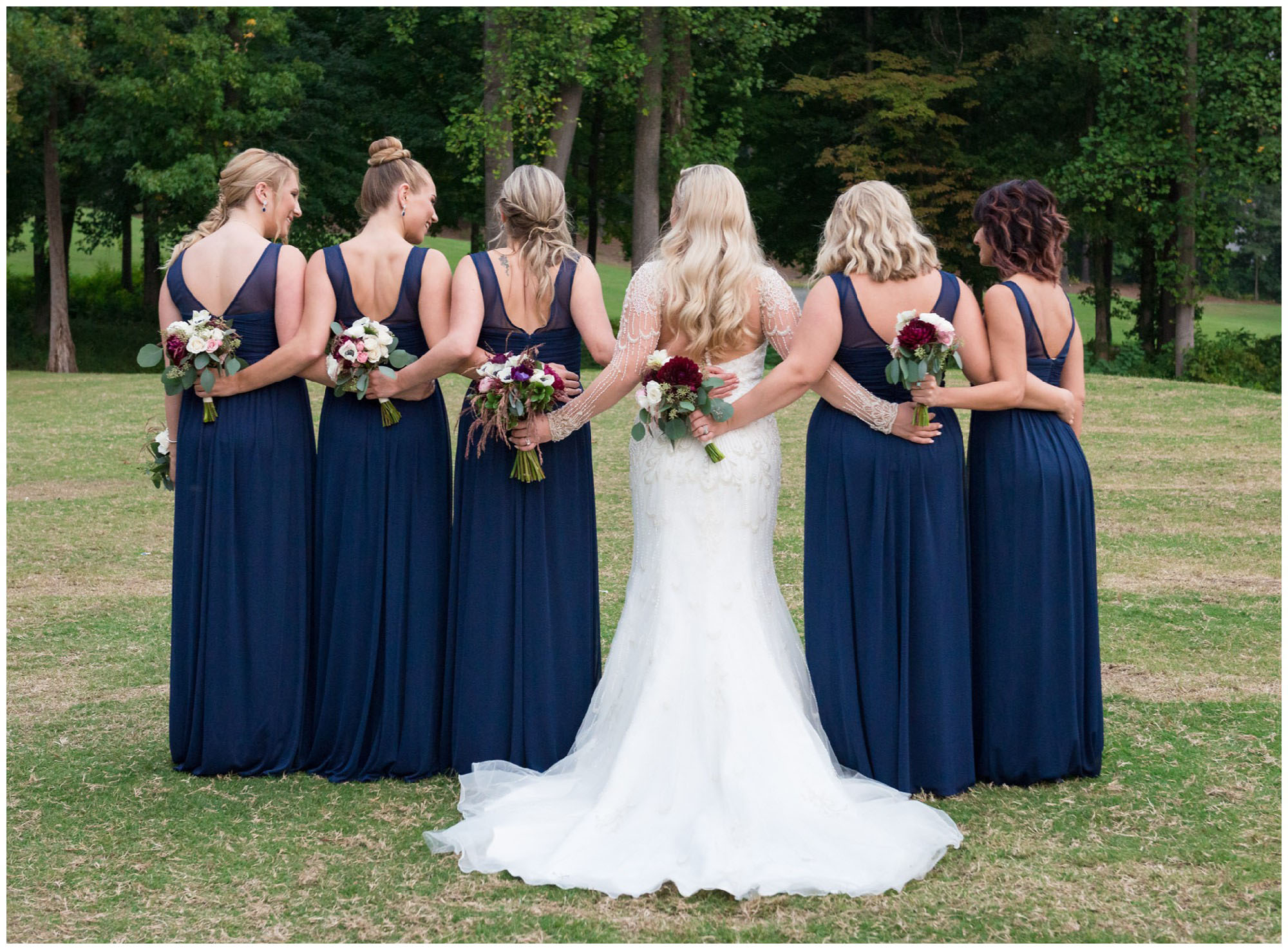 bridesmaids flowers at golf course wedding