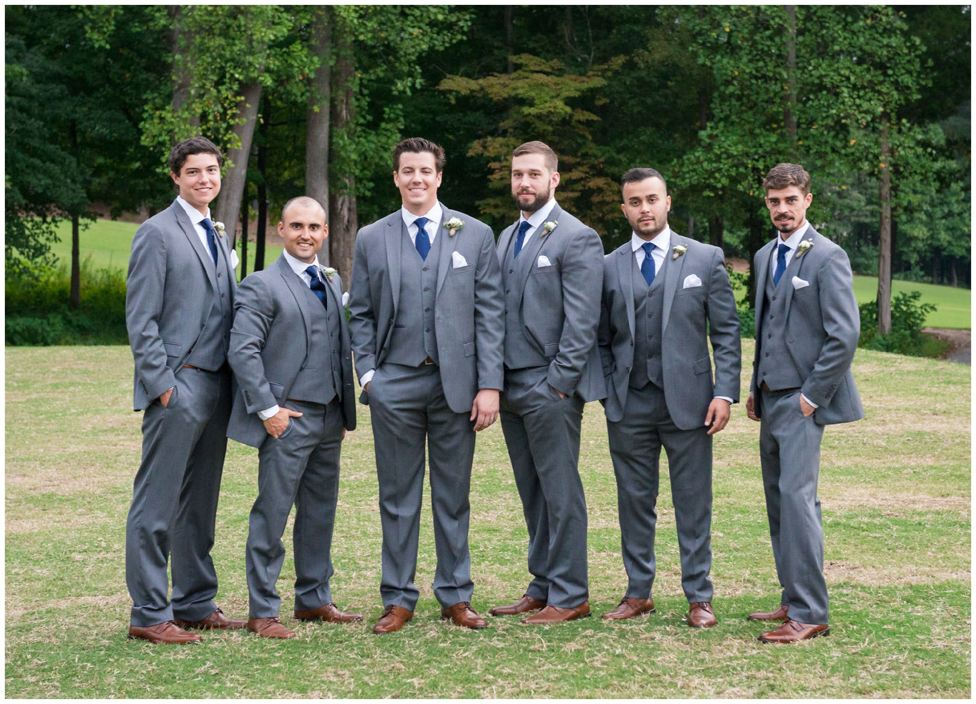 bridal party at golf course wedding