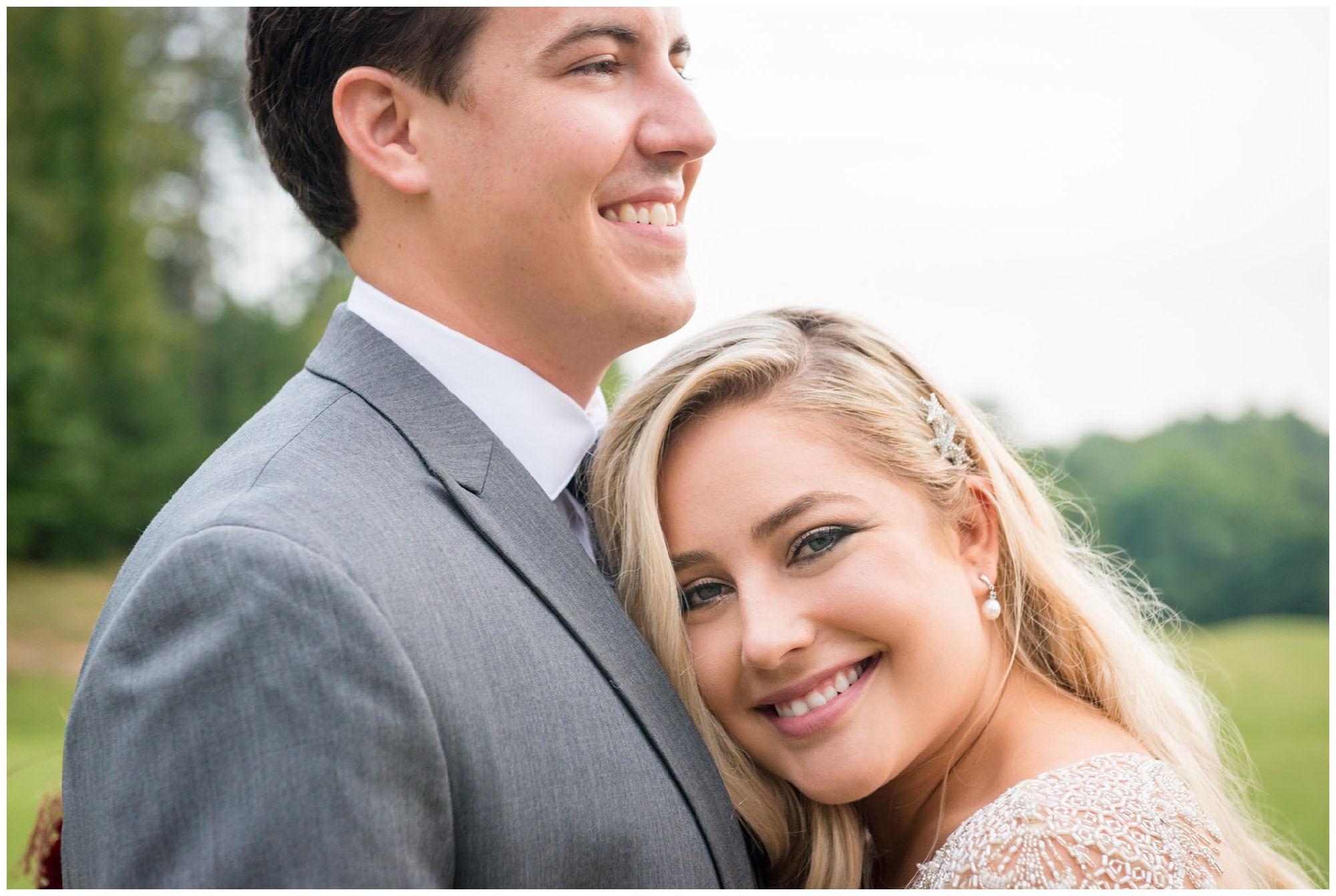 bride and groom portraits on wedding day