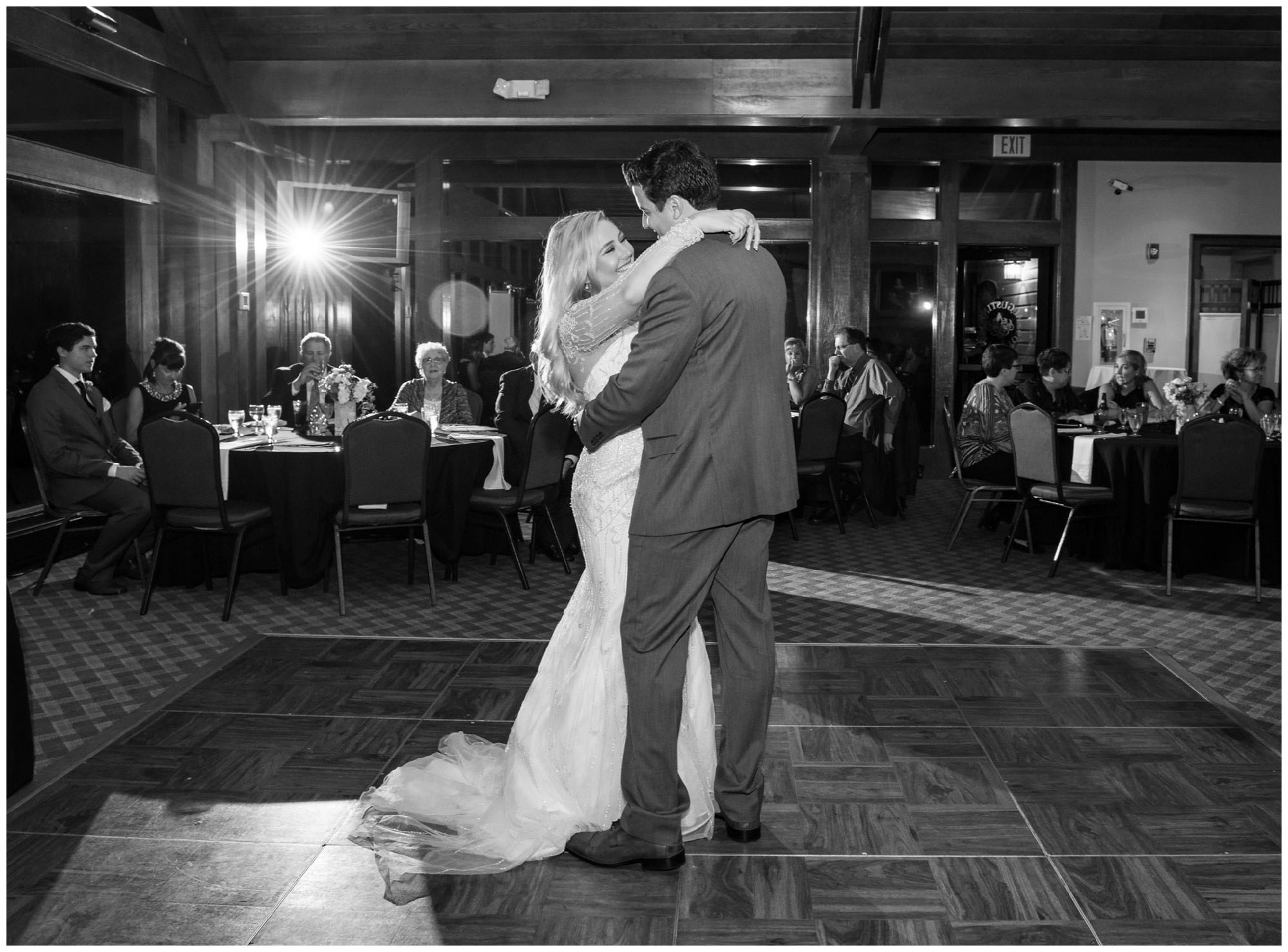 bride and groom sharing first dance