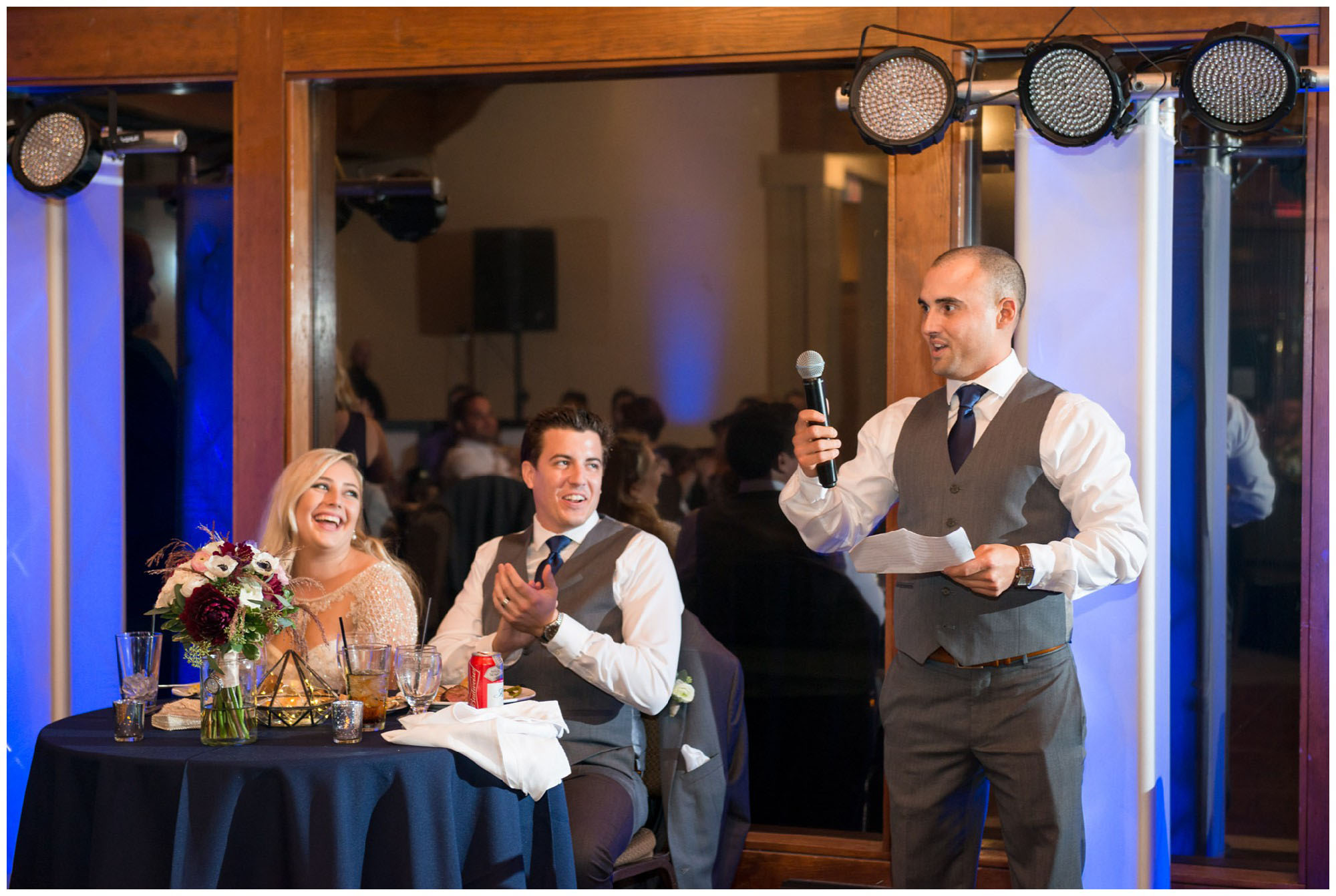 toasts at wedding reception