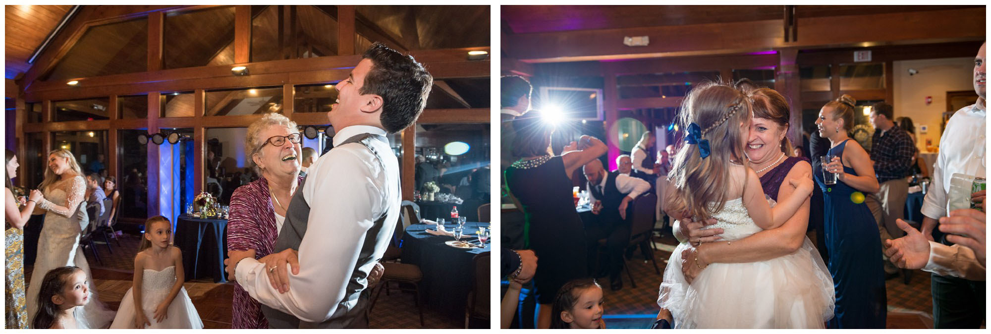 bride and groom dancing during wedding reception