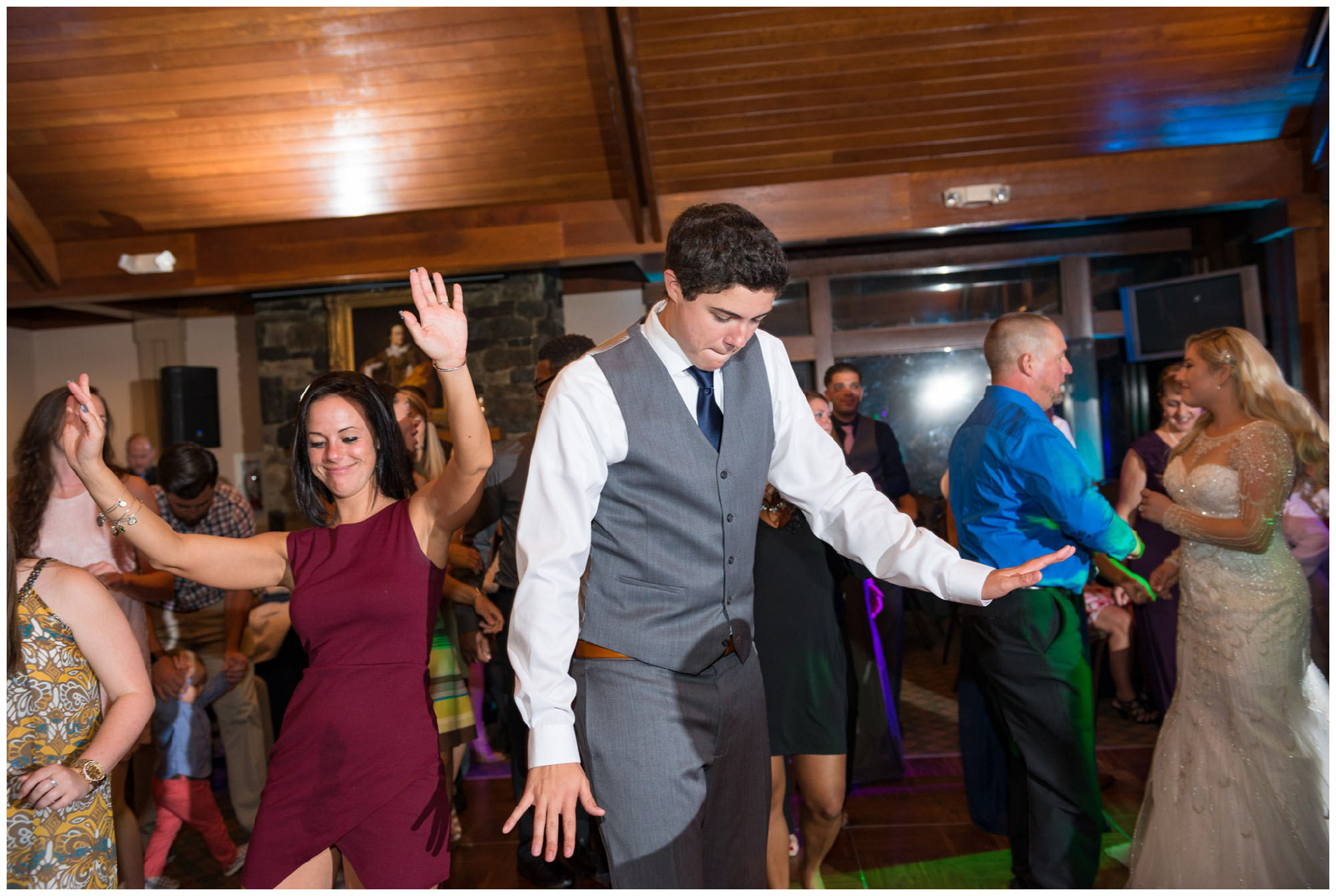 guests dancing during wedding reception