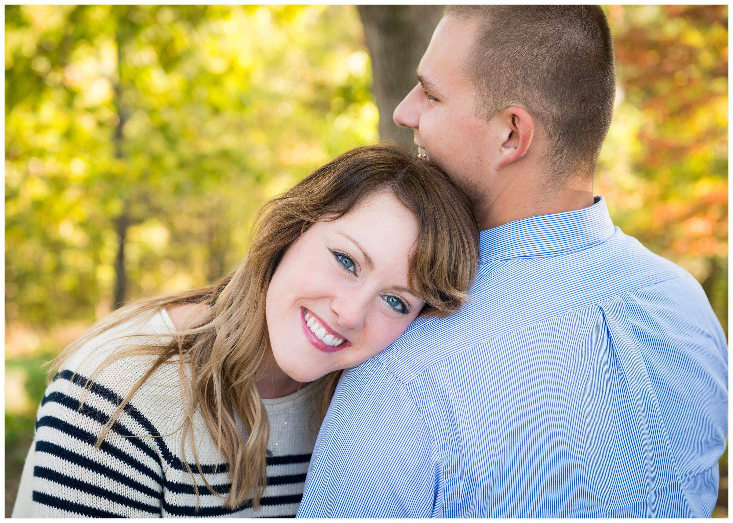 Engaged couple at park in Virginia