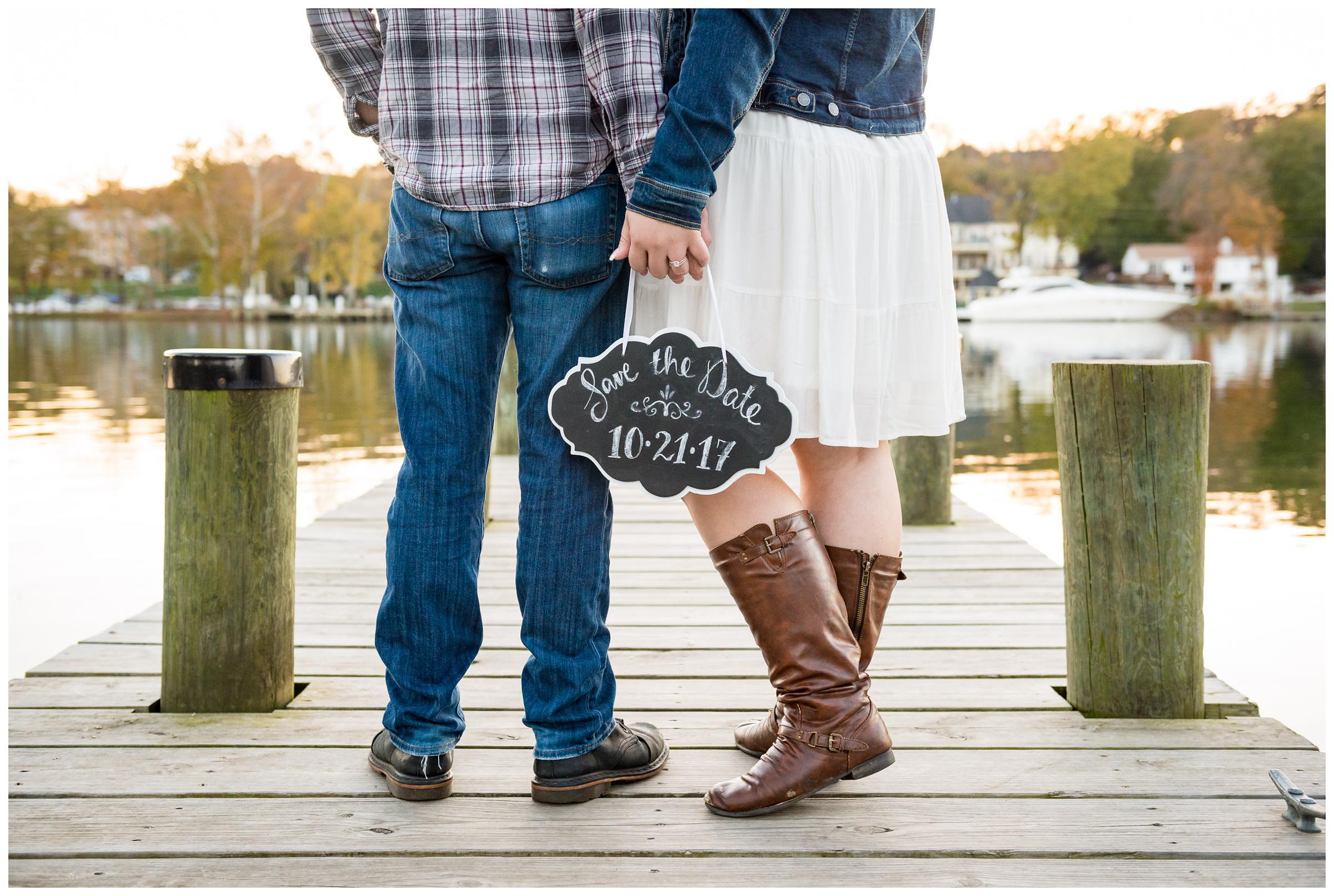 save the date engagement sign