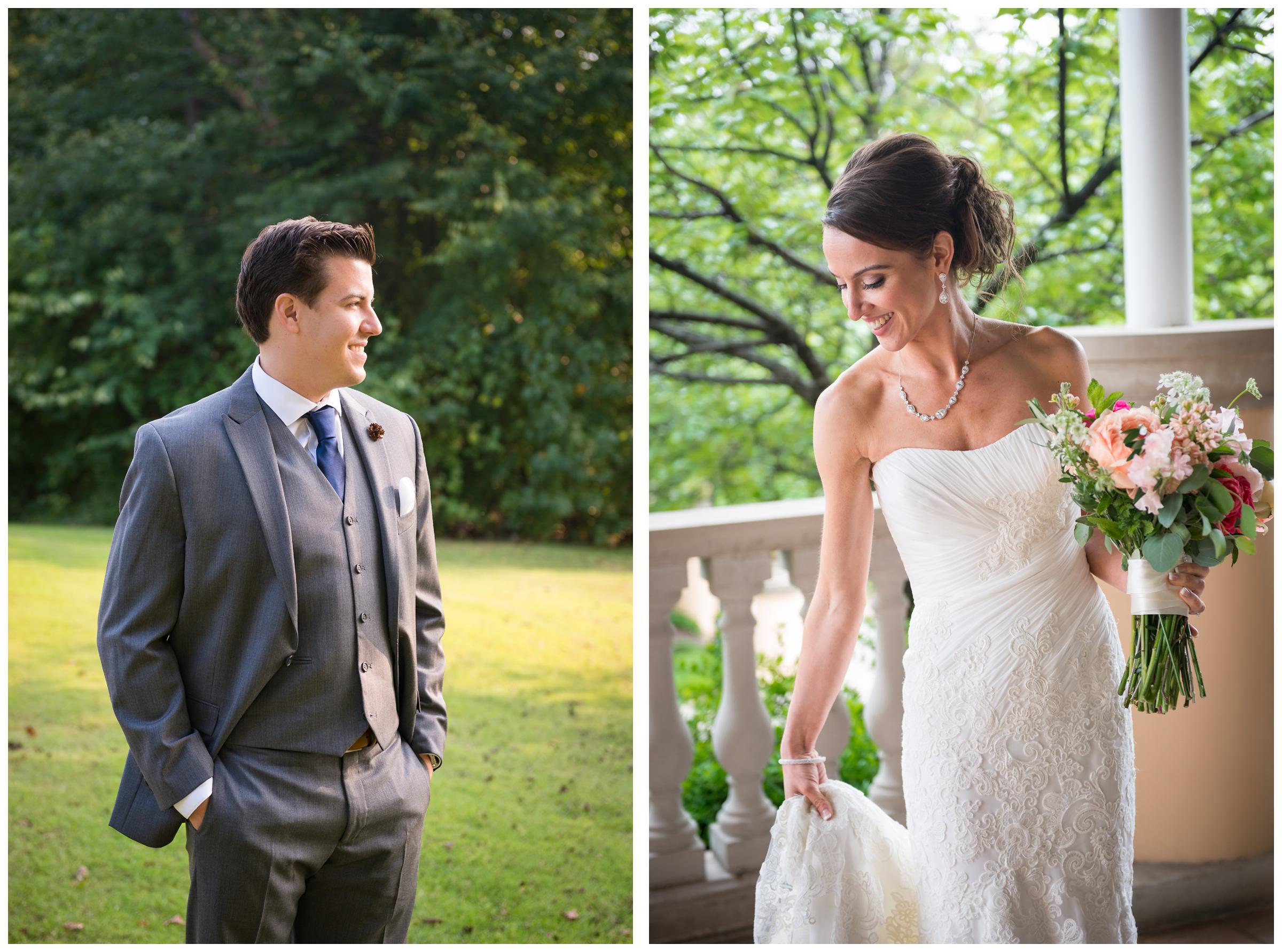 bride and groom on wedding day