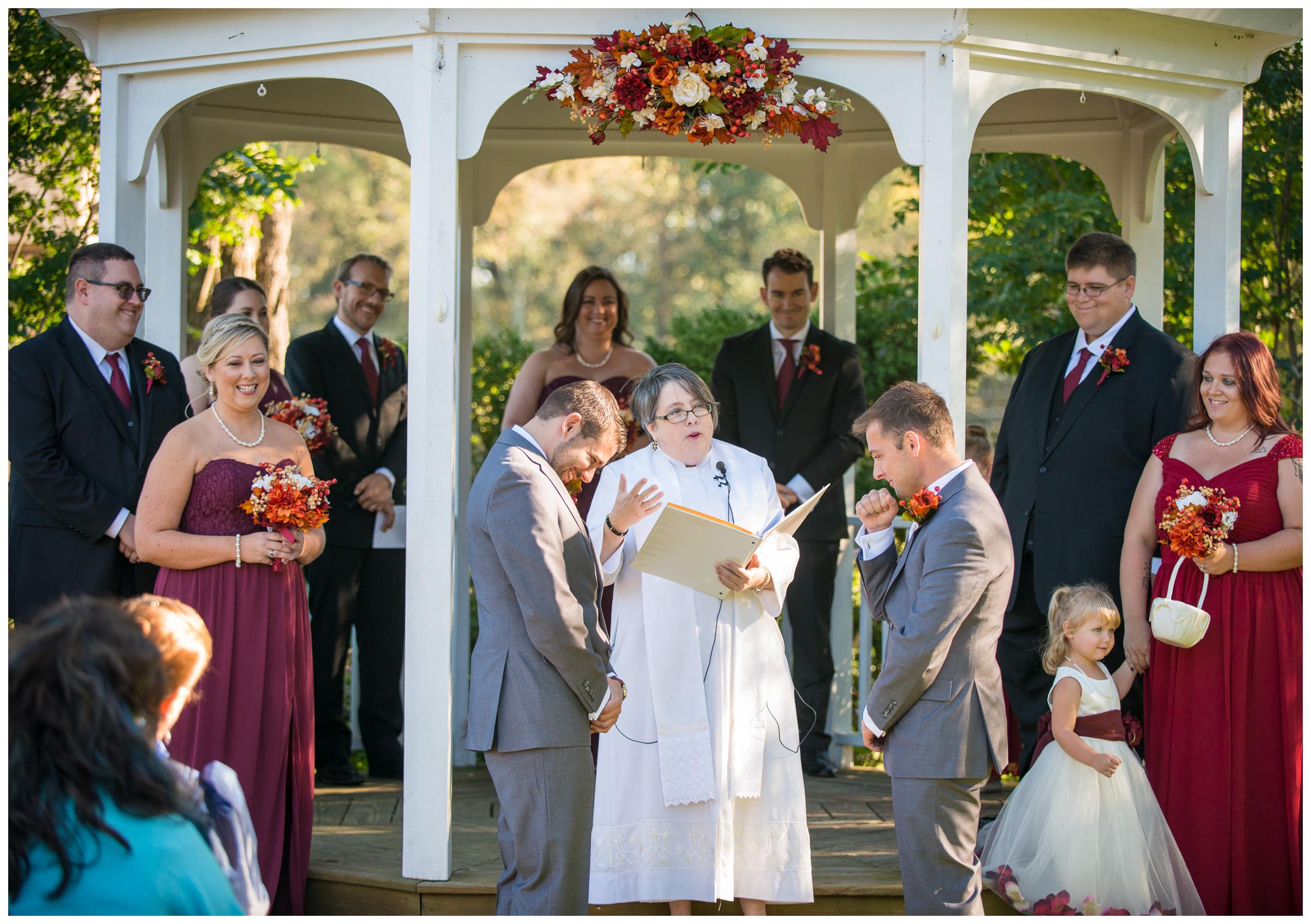 same-sex wedding ceremony at Woodlawn Manor in Maryland