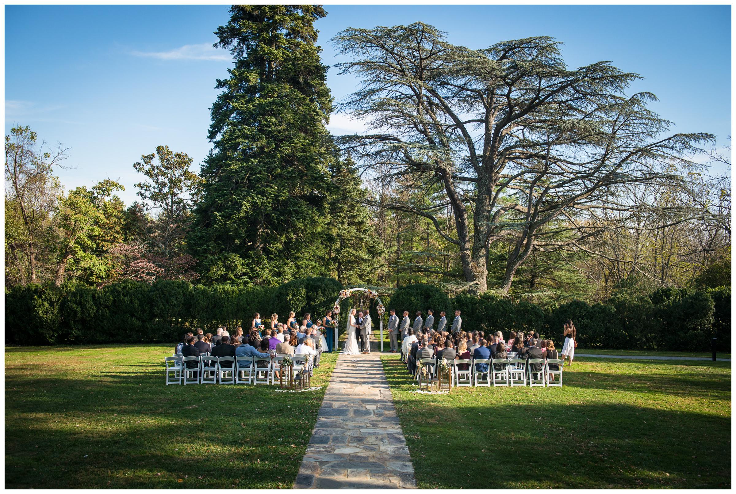 wedding ceremony at Rust Manor in Leesburg, Virginia