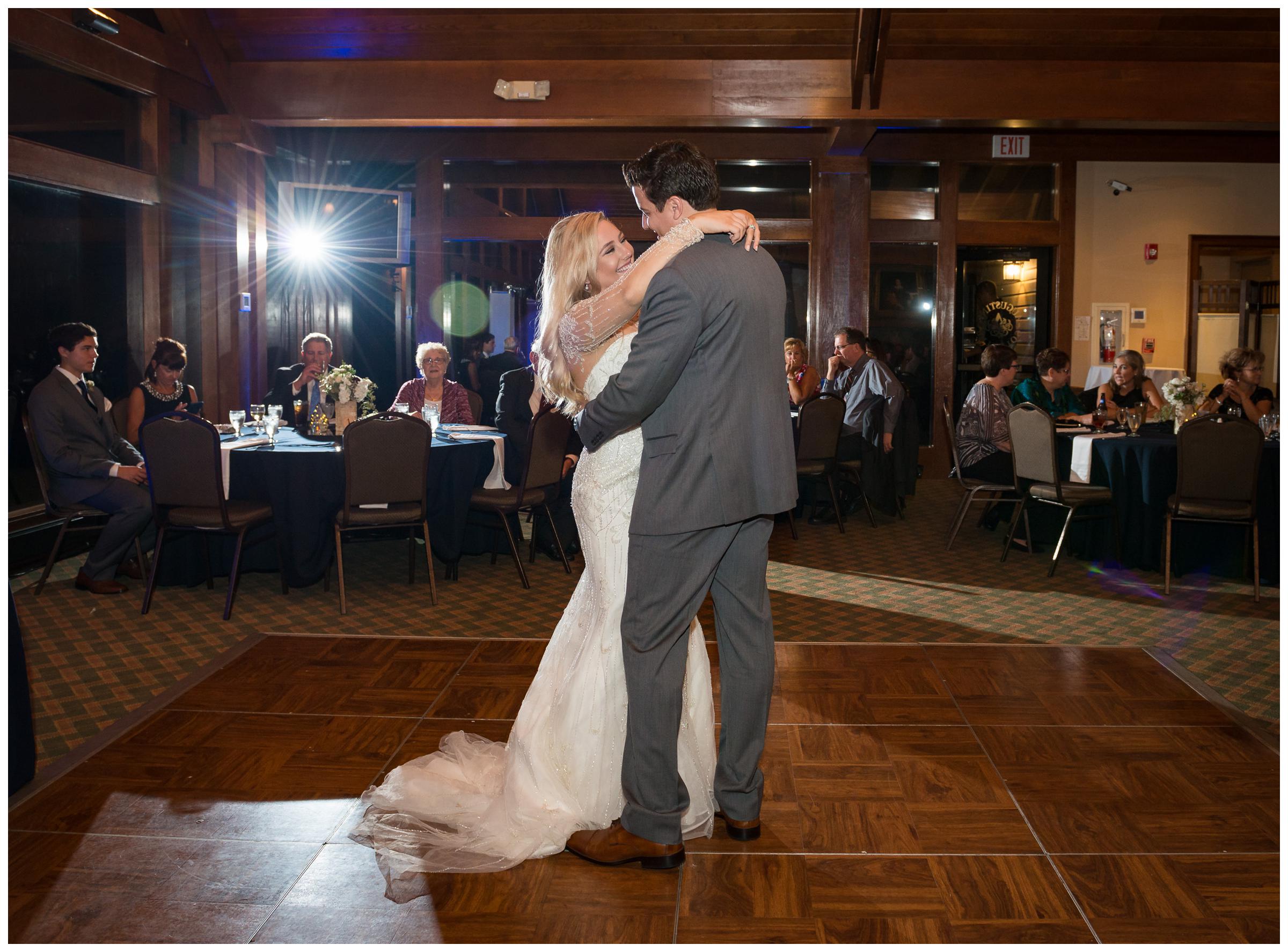 bride and groom share first dance