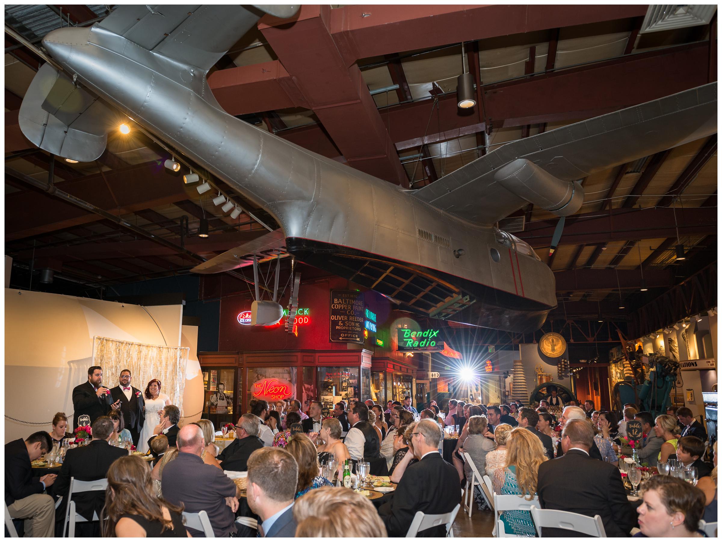 wedding reception inside Baltimore Museum of Industry