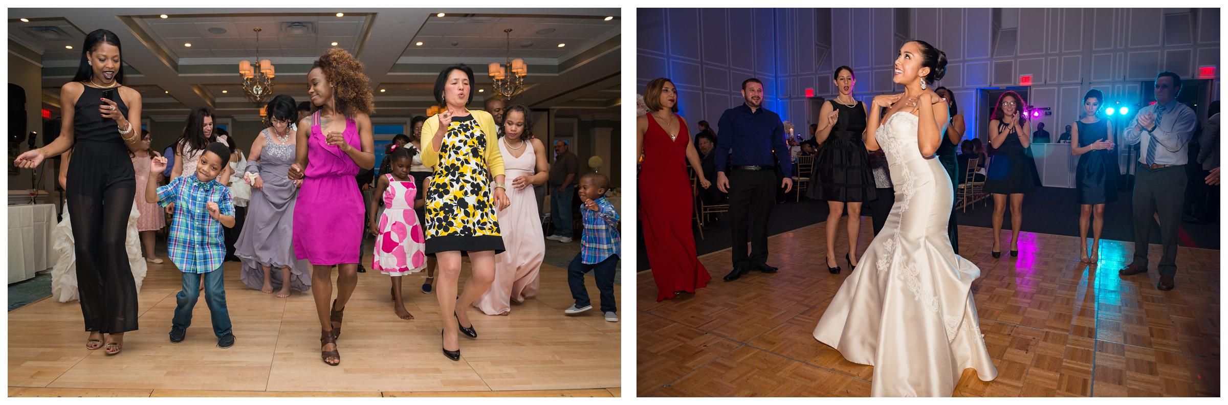 guests dancing at indoor wedding receptions