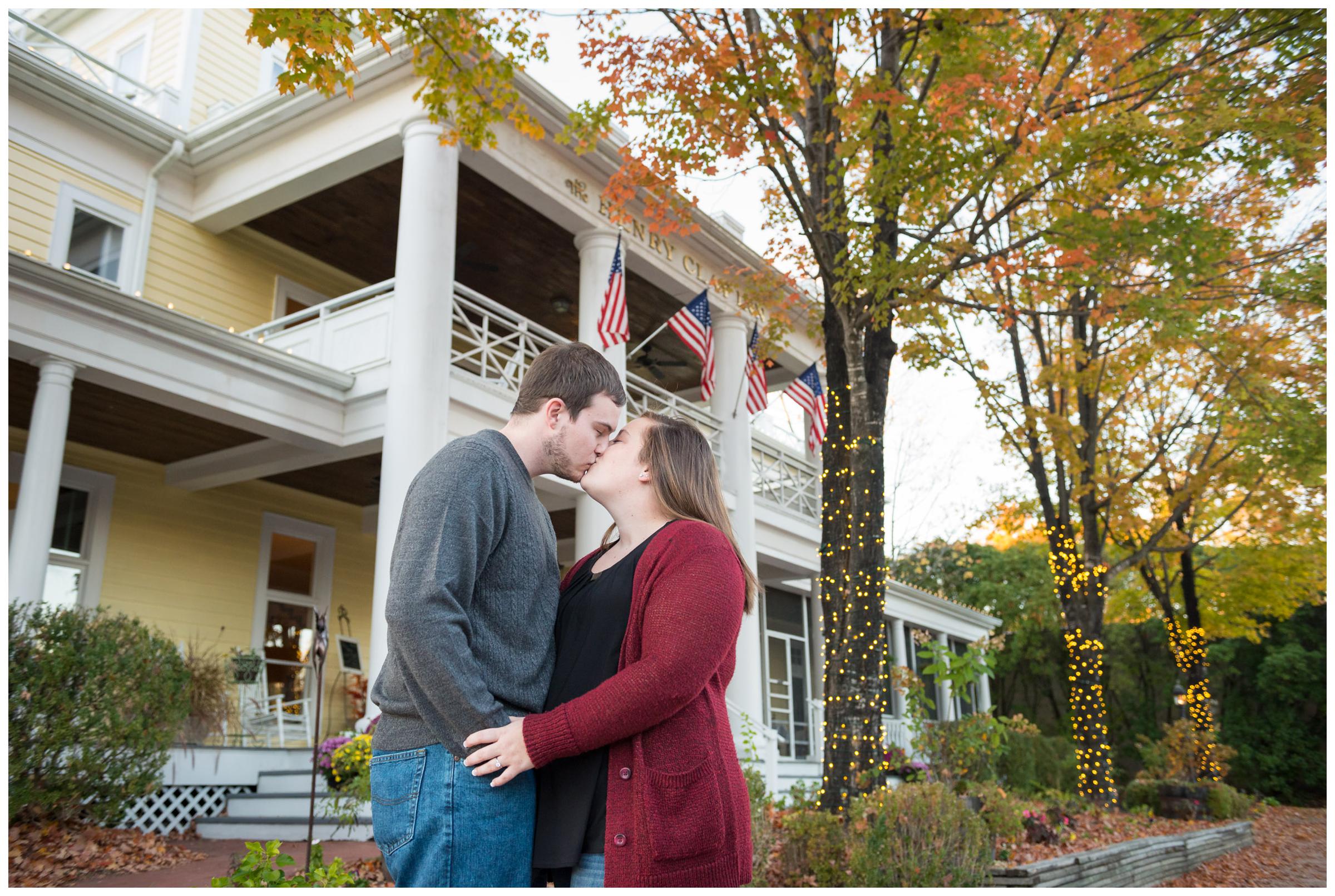 Engagement photos in historic downtown Ashland, Virginia.