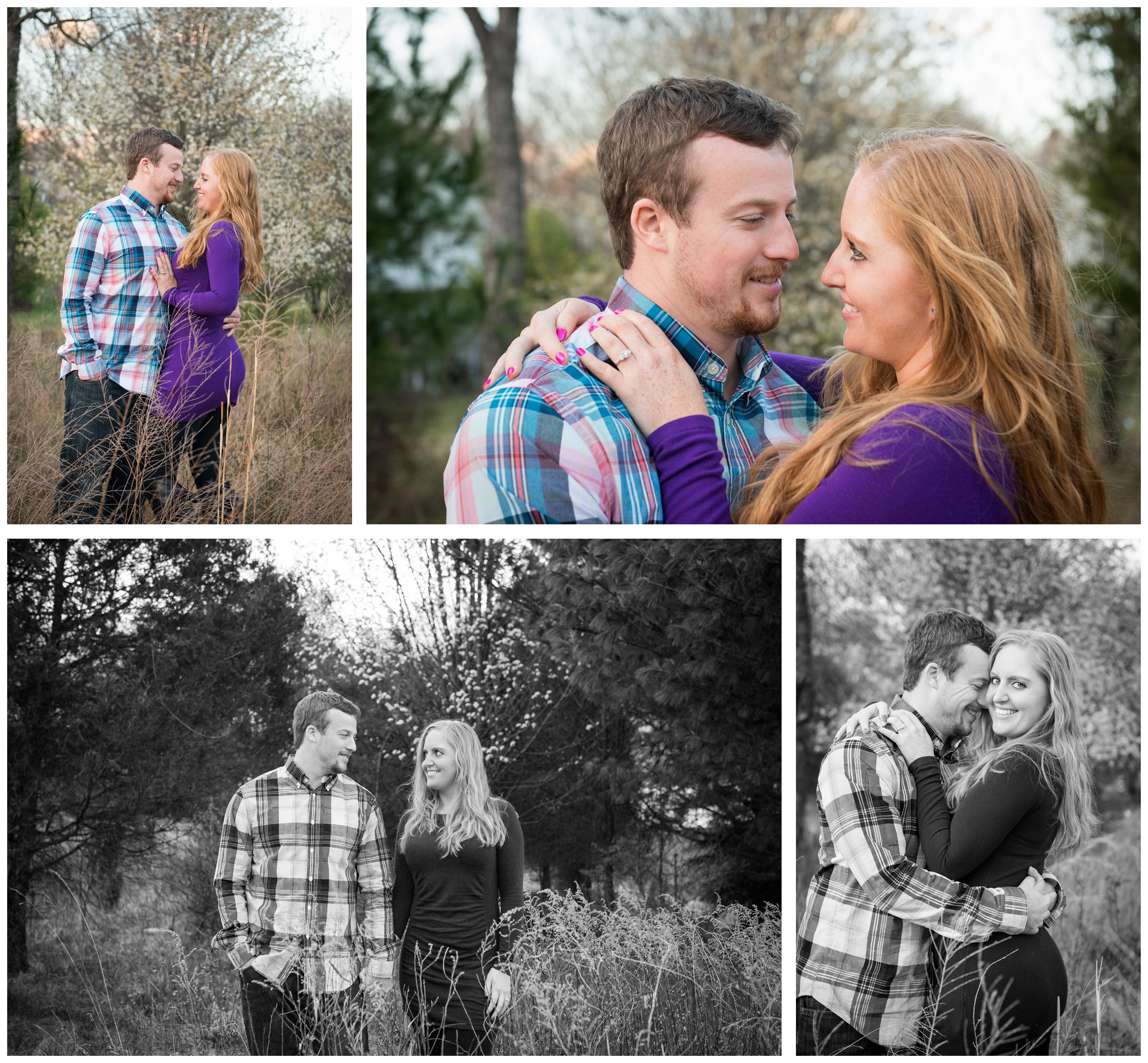 Spring engagement photos of couple in Rockville, Maryland near cherry trees