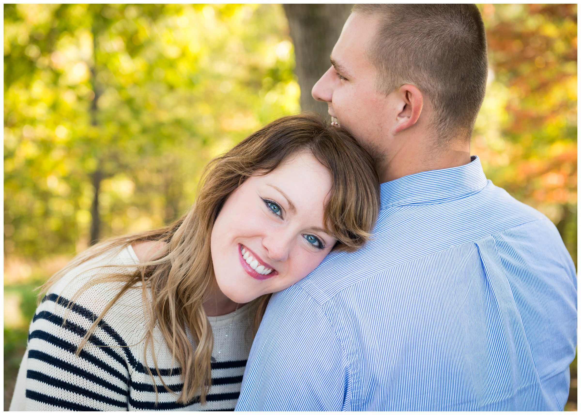 engaged couple smiling during engagement photos at Belmont in Fredericksburg, Virginia