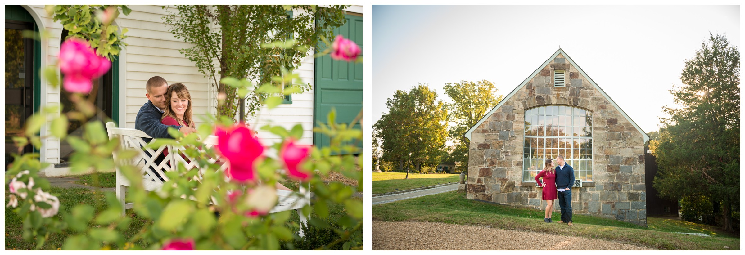 fall engagement photos at the Gari Melchers Home and Studio in Fredericksburg, Virginia