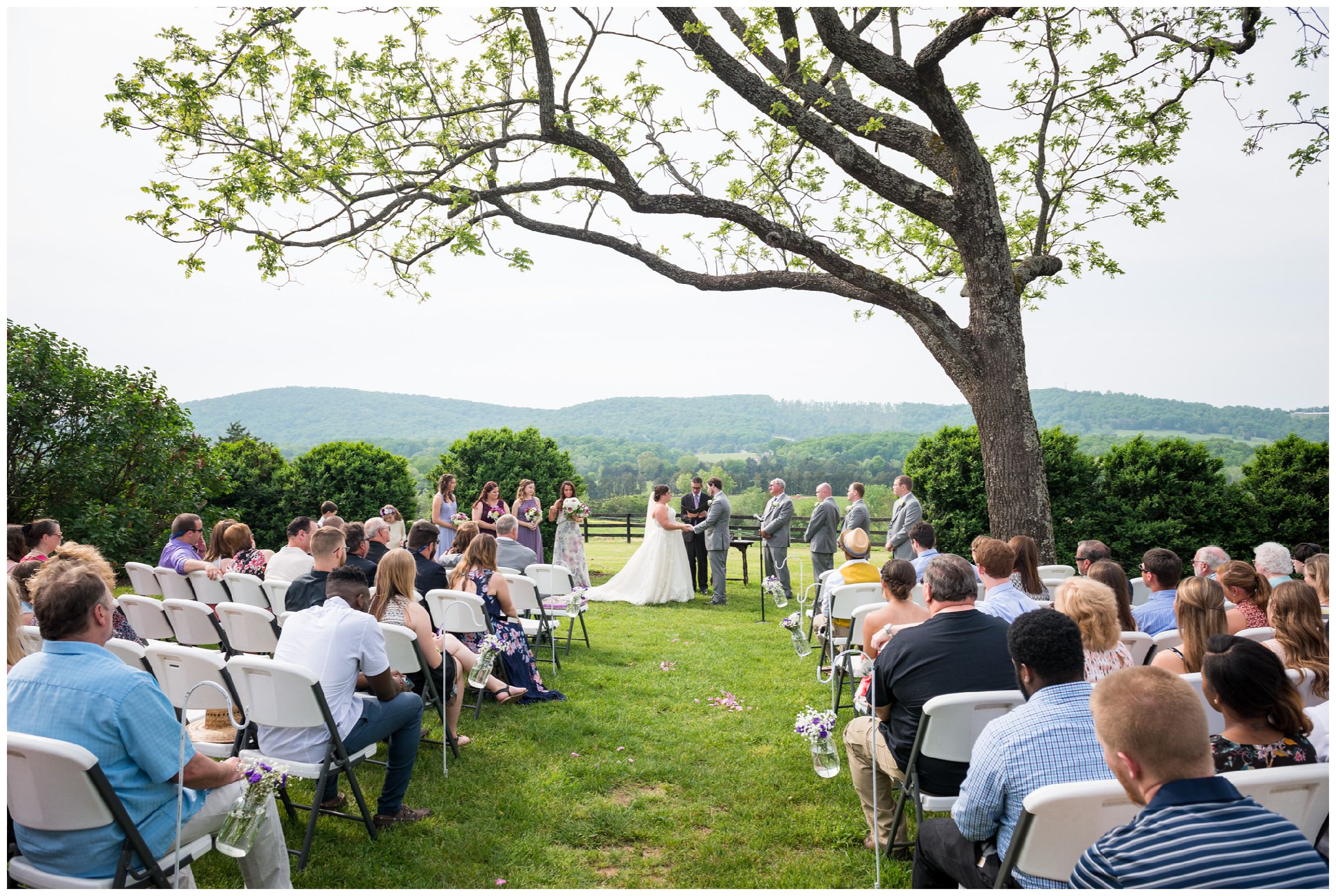 rustic spring wedding with mountain views at Wolftrap Farm in Gordonsville, Virginia