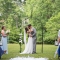 first kiss at outdoor wedding in Columbus Ohio