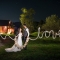 nighttime light painting wedding photography at barn wedding