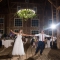 bride and groom's first dance during rustic barn wedding reception in Lancaster Ohio