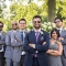 Indian groom and coed mixed gender wedding party wearing Ray Ban sunglasses at Jorgensen Farms