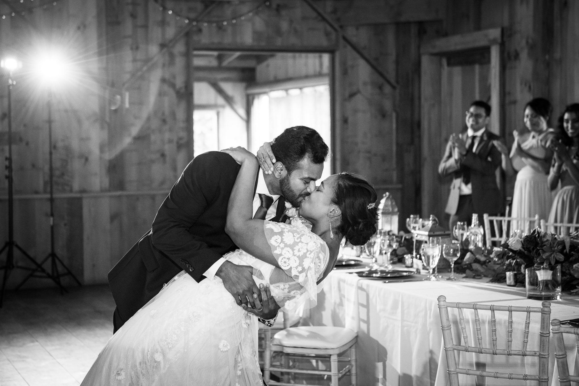 bride and groom first dance at Jorgensen Farms historic barn in Ohio