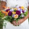 purple and orange bridal bouquet at Jorgensen Farms in Westerville Ohio