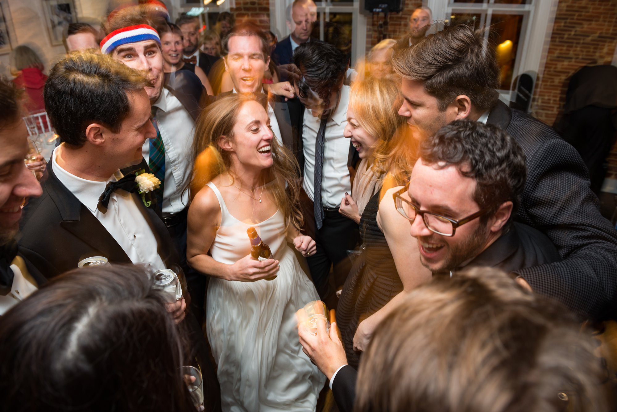 bride and groom dancing at wedding reception
