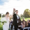 wedding ceremony recessional on golf course