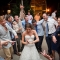 bride dancing with friends at wedding reception