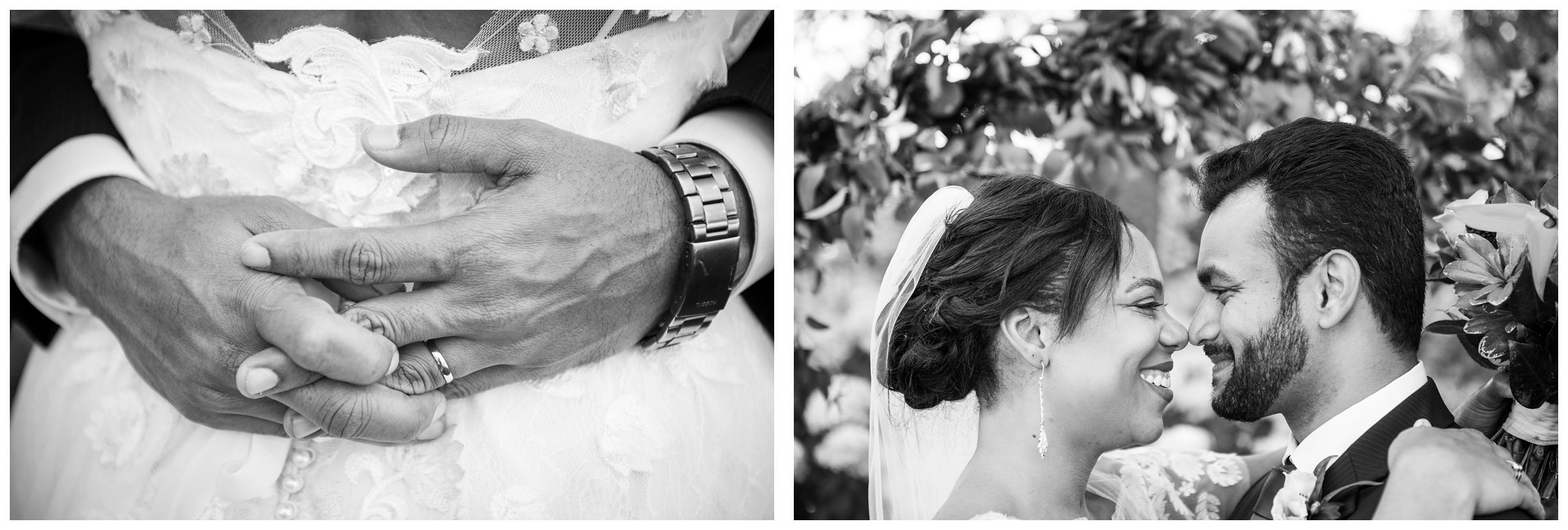 black and white wedding portraits by Columbus Ohio wedding photographer
