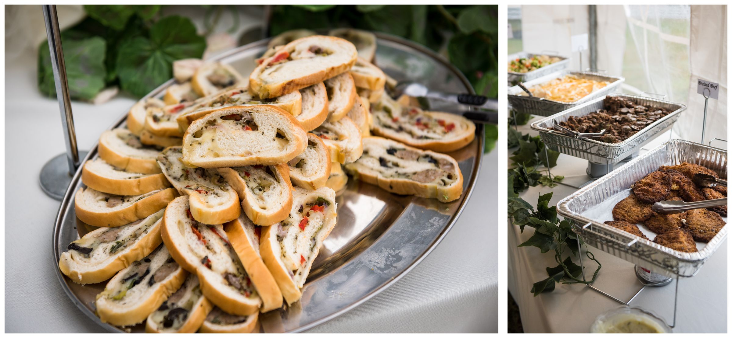 appetizers and food at a farm wedding in central Ohio